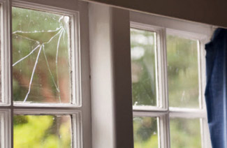 broken glass on a window